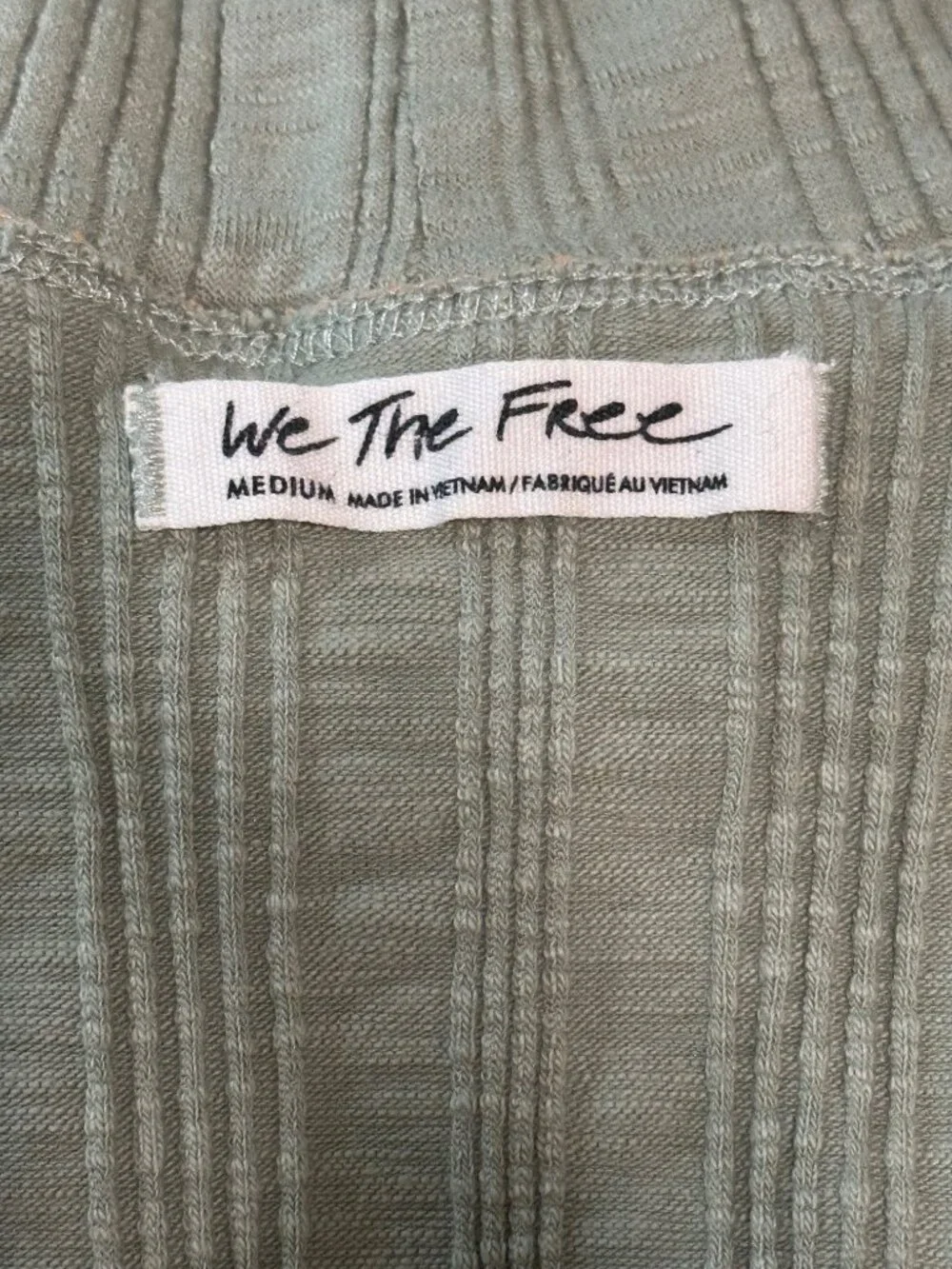 FREE PEOPLE WE THE FREE Marley Ribbed Mock Neck Tank Top Green Orange Size M